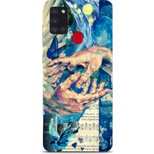 Manitoba Samsung Galaxy A21S Uyumlu Baskılı Yumuşak Silikon Şeffaf Telefon Kılıfı