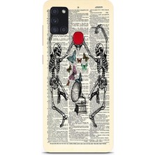 Manitoba Samsung Galaxy A21S Uyumlu Baskılı Yumuşak Silikon Şeffaf Telefon Kılıfı