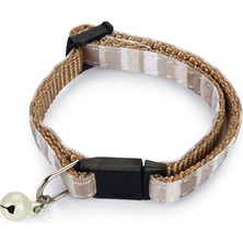 Mtxdpn Beeztees Yavru Kedi Boyun Tasması, Zilli, Bej, 16-32CM