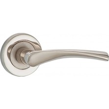 DoorAks Burgaz Kapı Kolu Yuvarlak Rozetli Nikel Saten