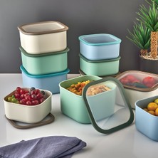 Klassy Elis Silikon Kapaklı Saklama Kabı Seti.(1,10 Lt+1,50 LT+2,00LT+2,50 Lt) 4lü Set