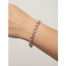 Oya Silver Işıltılı Urban Twist Gümüş Kadın Bileklik [OYB066]