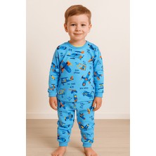 Bilge Trend Uçak Desenli Erkek Bebek Çocuk Pamuklu Penye Pijama Takımı