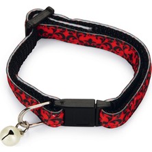 Mtxdpn Beeztees Yavru Kedi Boyun Tasması, Zilli, Kırmızı, 16-23CM