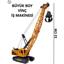 Brother Toys Büyük Boy Ahtapot Pençeli Vinç Sarılır Makaralı Ipli Oyuncak Iş Makinesi Paletli Iş Makinası 32 Cm.