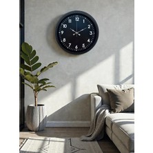 Zentime Pure Dark Black 40 cm Metal Duvar Saati