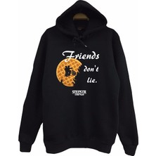 The Fame Stranger Things, Friends Don't Lie, Baskılı Unisex, Pamuklu Kapüşonlu Sweatshirt Hoodie