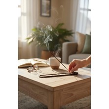 Ay Evreleri Temalı Kedi Figürlü Ahşap Tütsülük