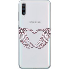 Manitoba Samsung Galaxy A70 Uyumlu Baskılı Yumuşak Silikon Şeffaf Telefon Kılıfı