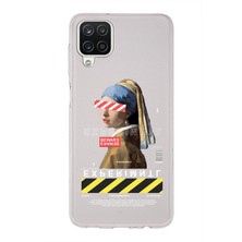 Manitoba Samsung Galaxy A12/M12 Uyumlu Baskılı Yumuşak Silikon Şeffaf Telefon Kılıfı