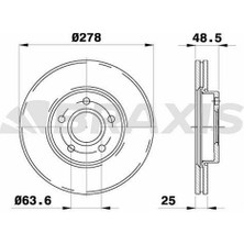 Braxis On Fren Dısk Aynası Focus Iıı 1.6eco / 1.6tdcı Focus Iı 04 / Focus Iı C Max 0307 C Max 07 / 1.6eco / 1.6tdcı / 1.8 16V / 2.0tdcı Olcu: (278 * 25)