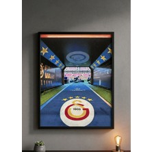 Galatasaray Tünel Girişi Temalı Siyah Çerçeveli Dekoratif Duvar Tablosu