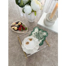 Rose Garden Decor Yeşil Fransız Desen Kokteyl Peçetesi 2 Adet