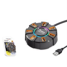 Mn6 MN134F USB Hub 7 Port 1,2 M Kablolu USB Çoklayıcı USB Port Çoğaltıcı Laptop ve Pc Uyumlu Siyah