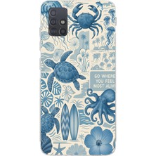 Manitoba Samsung Galaxy A51 Uyumlu Baskılı Yumuşak Silikon Şeffaf Telefon Kılıfı