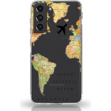 Manitoba Samsung Galaxy S22 Uyumlu Baskılı Yumuşak Silikon Şeffaf Telefon Kılıfı