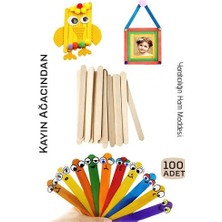 Shopwave Steril Ahşap Boyanabilir Oyun Çubukları 100 Adet  Pürüzsüz Dokulu  Dayanıklı 9 cm