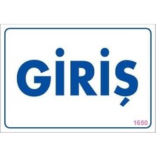 Verto Giriş Uyarı Levhası 17,5X25 KOD:1650