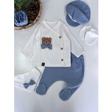 Baharda Nova %100 Pamuk Erkek Bebek Yenidoğan 5'li Hastane Çıkış Seti / Mevlit / 0-3 Ay Zıbın Set