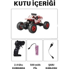 1:16 Ölçek 4x4 Uzaktan Kumandalı Rock Crawler Off Road Aracı 4 Çeker Şarjlı 20 Dk Kullanım Kırmızı ve Mavi Oyuncak Off Road Araba (Kırmızı)