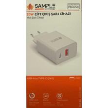 Sample 20W Çift Çıkışlı Hızlı Şarj Adaptörü (Pd + Usb-A) – Akıllı Koruma, 3.0 Qualcomm Destekli