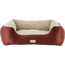 Matrixzn Pet Comfort Echo  Köpek Yatağı Tarçın/ecru Peluş L 105x80cm
