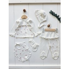 Baharda Nova %100 Pamuk Kız Bebek Yeni Doğan 5’li Hastane Çıkış Seti / Zıbın / Mevlüt Set