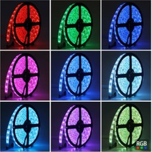 Powerr Led Aydınlatma 24 Volt Rgb 5050 Smd Iç Mekan Silikonsuz 60 Ledli 5 Metre Şerit LED
