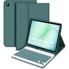 TekNetStore Galaxy Tab A11+ Plus 11 Inç Tablet Uyumlu Bluetooth Özellikli Türkçe Klavyeli Kılıf Kalem Bölmeli