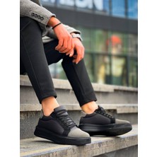 KB-X46 Kuback Siyah Gri Yüksek Siyah Taban Günlük Spor Ayakkabı