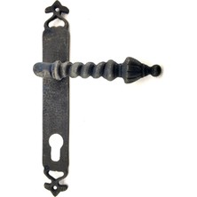 Antika Tarz Dekoratif Pirinç Burma Yale Kapı Kolu - 247X35 Mm, Oksit