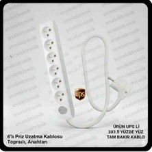 Viko Multi-Let Ups Li 6 Li(1 ile 10 Metre Arası) Anahtarlı Topraklı Çocuk Korumalı Uzatma ( 3x1.5  Hes Kablo Tam Bakır) Seyyar Uzatma.
