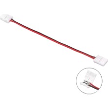 Powerr Led Aydınlatma 8 mm Tek Renk Şerit LED Çift Soketli Hızlı Konnektör 15 cm Kablolu 2 Pin 10 Adet