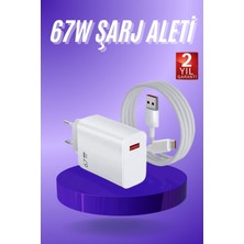 Verto Beyaz Ultra Plus Hızlı Şarj Seti Şarj Adaptörü ve Kablosu 67W