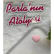 Parla'nın Atölyesi 0-3 Yaş Az Saçlı ve Saçsız Bebek Tokası Kadife Pembe Kalp