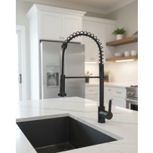 Emfa Aksesuar Siyah Endüstriyel Mutfak Bataryası - Siyah Evye Bataryası - Siyah Mutfak Bataryası