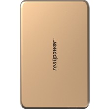 Realpower 5000MAH R Mag Slim Magsafe 20W Hızlı Manyetik Wireless Powerbank Çöl Titanyum Mp-5kdt2