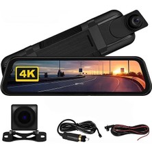 4K IPS Ekran Tam Dokunmatik 9.66” Dikiz Ayna Araç Içi Kamera (4k Ön 1080P Arka) | Carplay (Hk-W