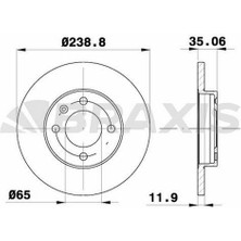 Braxis On Fren Dısk Aynası Golf I / Iı / Iıı 1.6 1.8 1.9d 1.9td 74 83 Passat 1.6 1.6d 1.6 Td 1.8 73 88