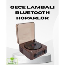 Dekoratif Gece Işığı Bluetooth Hoparlör Dijital Saat Çok Yönlü Sesli Aydınlatma (Hk-Work-Pl
