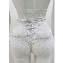 Ynt İthalat Ekru Dantelli Yüksek Bel Külot VENÜS-K1012