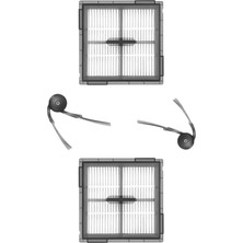 Ropalde Roborock S8 Pro Robot Süpürge Uyumlu 2 Adet Hepa Filtre, 2 Adet Yan Fırça-Yedek Parça Seti