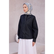 Belli Twill Ipek Eşarp - 4210-52 Indigo Twill