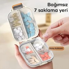 Brentino Çok Izgaralı Bölmeli Saklama Kutusu 9X7X3,5 cm Taşınabilir Hap Vitamin Tablet Düzenleyici Seyahat Için
