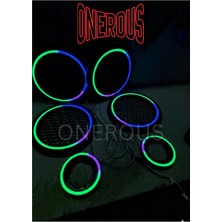 Onerous Rgb Piksel Ledli 20 cm Midrange Kapağı - Oto Ses Sistemi Hoparlör Kapağı