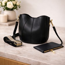 Lorevie Kadın Cüzdan Detaylı Mini Kova (Bucket) Model El ve Omuz Çantası