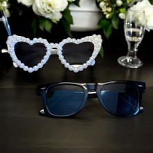 Mydesignsk G Incili Beyaz Kalpli Gelin Damat Gözlüğü