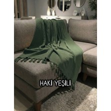 Luwino Home Koltuk Örtüsü , Tv Şalı , Throw ,Yatak Örtüsü , Çok Amaçlı Örtü , Haki Renk 180X200 cm
