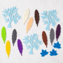 3 Paket Yaprak Figürlü Keçe Set