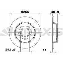 Braxis Arka Fren Dısk Aynası Focus Iı 04 / Focus Iı C Max 0307 C Max 07 / 1.6tı 16V / 1.6tdcı / 1.8 Maz